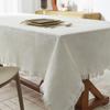 Table Decoration With Tassels Plaid Pattern Tablecloth Dust-proof Rectangle Furniture Cover Country Style Modern Tablecover Desk