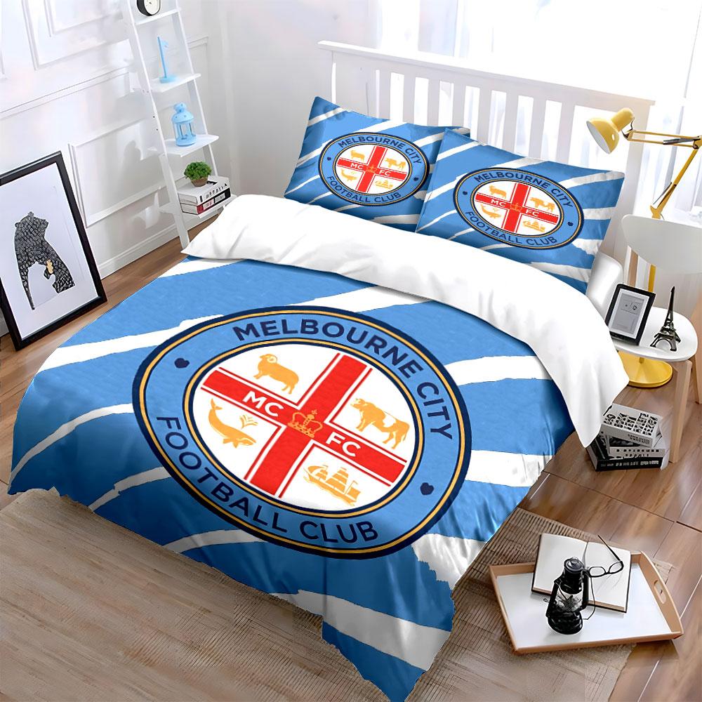 Melbourne City FC Bedding Set Bedding Duvet Cover Set Duvet Cover Pillowcases (1 * Duvet Cover 2 * Pillowcases, without duvet insert)