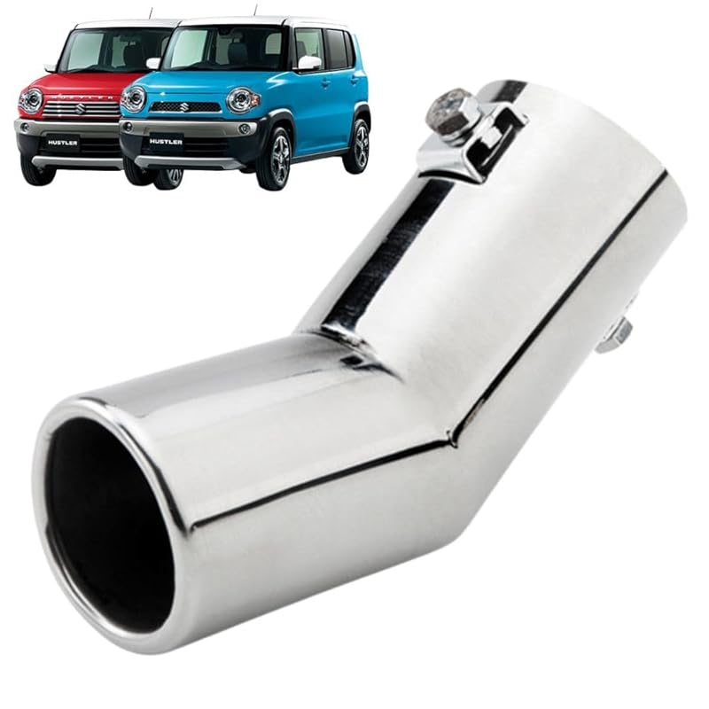 

MORASTYLE Universal Downward Facing Muffler Cutter for Suzuki Hustler (MR31S, MR41S, MR52S, MR92S), Single, Silver Stainless Steel, Mirror Finish,