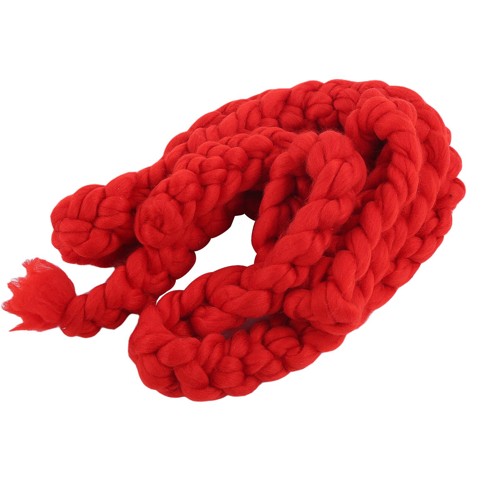 

Baby Photography Props Hand Knitted Newborn Photo Braid Blanket Photography Accessory(Red )