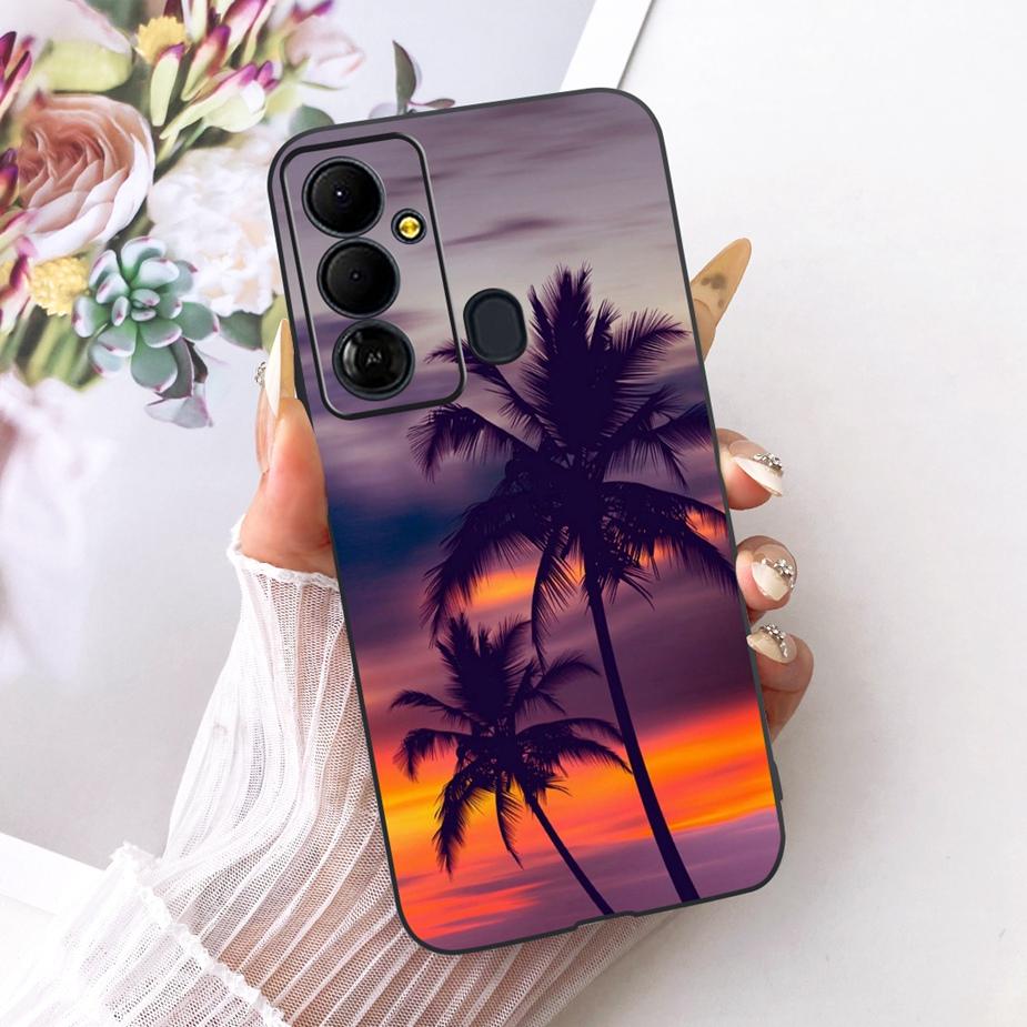 

For Tecno Pop 6 GO Case BE6j Cute Bow Flowers Painted Cover Soft TPU Phone Case For Tecno Pop 6 Pro BE8 Pop6 GO Back Cover Coque Tecno Pop 6 Pro
