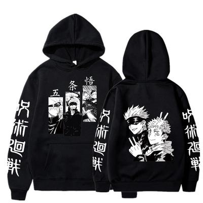 Heißer Anime Hoodie Jujutsu Kaisen Pullover Gojo Satoru Grafikdruck Hoodies Vintage Übergroß Kapuze Baumwolle Herren Damen Kleidung