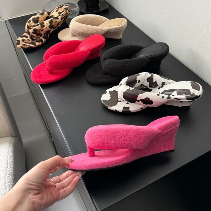 Summer Design Clip Toe Women Slippers Wedges Heel Party Dress Ladies Shoes Zapatos Mujer