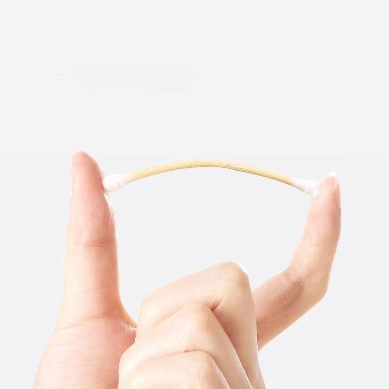 500pcs/box & 100pcs/bag Double Head Wood Cotton Swab Nose Ears Cleaning Women Makeup Tools Cotton Buds Tip Sticks Multi-purpose