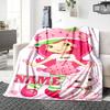 Custom Name Strawberry Princess Fantasy Party Blanket For Couch Bed Plush Cozy Fuzzy Blanket Super Soft Warm Blankets For Fall And Winter 0916256