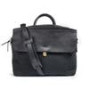 Bleudechauffe Zepho Solo Briefcase Waxed Canvas - Noir Black