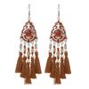 Ethnic Bohemian Tassel Earrings For Women Geometric Enamel Crystal Beads Handmade Long Vintage Female Drop Dangle Earrings Gift