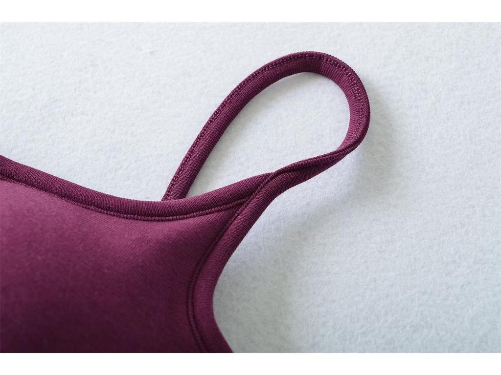 Canotta Calda in Pile da Donna Stile Spicy Girl: Top aderente, elasticizzato, senza maniche con coppe al seno per Autunno/Inverno