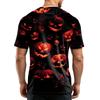 Men's Casual Short Sleeve T-Shirt Lightweight Breathable Fabric Crew Neck Halloween Pumpkin Pattern Printed Top