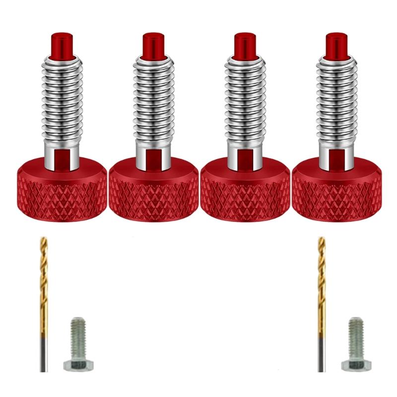 Pack of 4 M6 Sturdy Stainless Steel Knurled Handle Quick Releases Pin Spring Plunger Locking Screw for Various Use