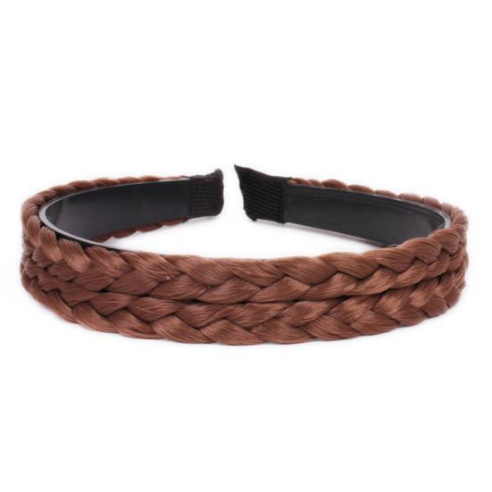 Women Chemical Fiber Synthetic Wig Hair Hoop Braided Headband Hairband Headwear