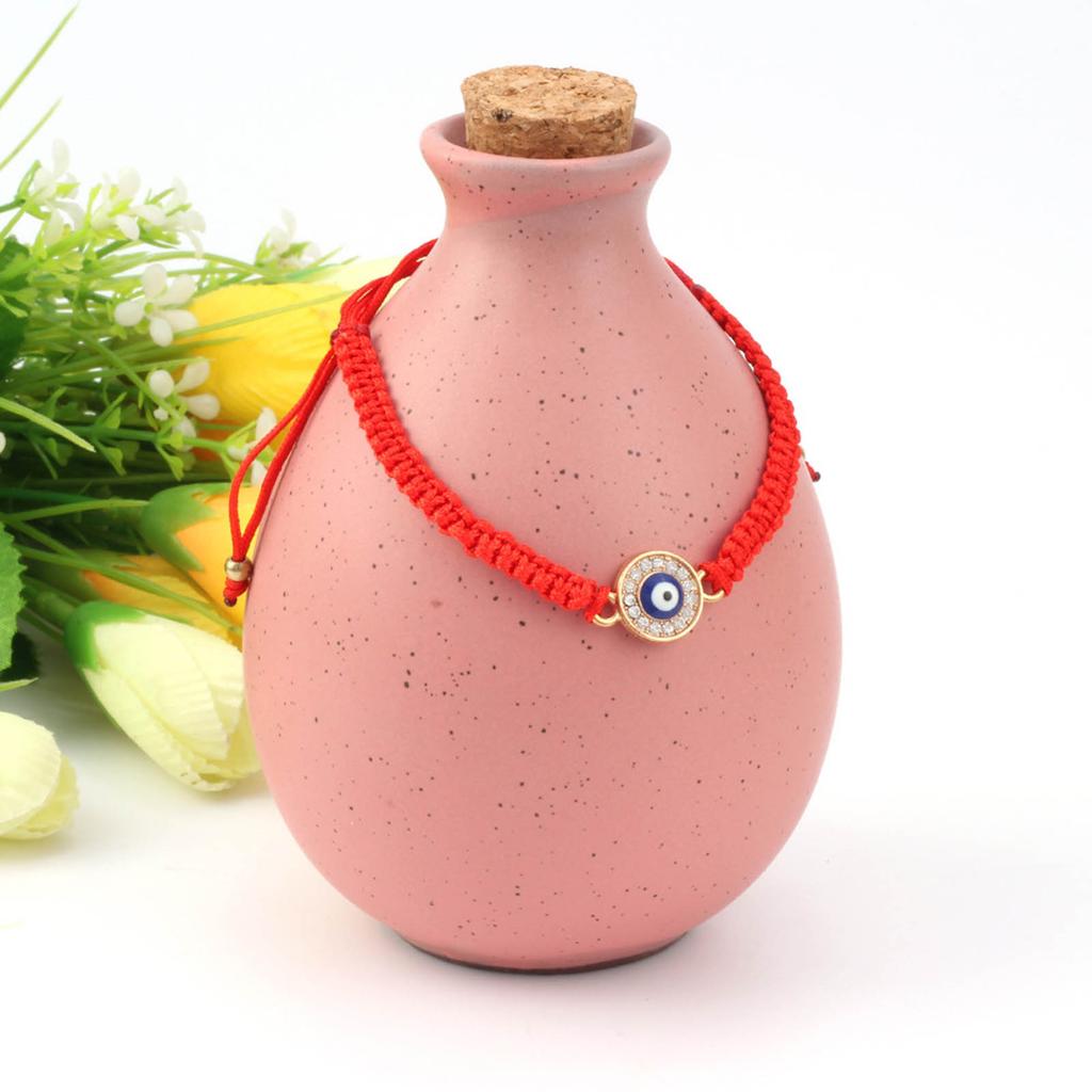 Blue Evil's Eye Bracelet Good Lucky String Braided Wrist Chain Adjustable Charm Bangle for Couples Lover Lady & Girls