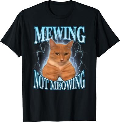 Funny Cat Meme Mewing LooksMax Meowing Cat Trend T-Shirt