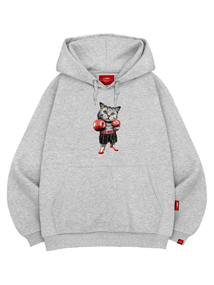 Boxing Cat Hoodie Unisex Big Size M~4Xl (A Type)