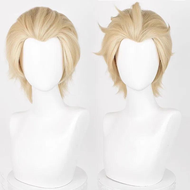 

Парик для косплея Alva Lorenz Game Hermit Alva Lorenz короткие золотистые термостойкие синтетические волосы Хэллоуин аниме парики + шапочка для парика One Size