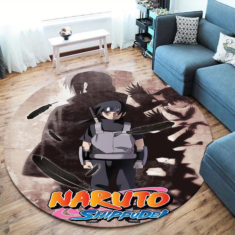 Naruto Shinobi Legacy Round Area Rug Carpet Rug For Living Room Bedroom Sofa Playroom Decor Nonslip Floor Mat