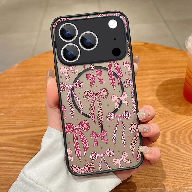 Colorful Bowknots Pattern Case For iPhone 17 Pro Max Magnetic For Magsafe Matte Cover For iPhone 16 Pro Max 15 14 13 16E Air