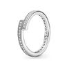 New 925 Silver Sparkling Bow Double Hearted Zircon Ring for Women DIY High Quality Wedding Jewelry Gifts