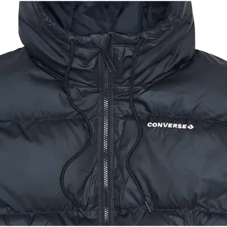 New Converse FW24 Puffer Jacket Women's Black 10025207-A01