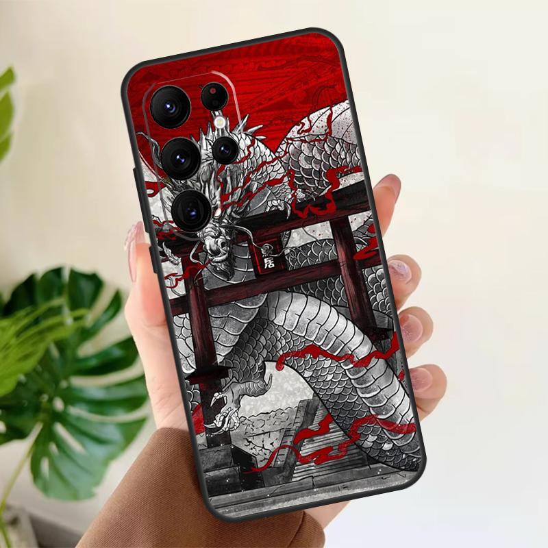 

Japanese Dragon Soft Case For Samsung Galaxy S25 Ultra S21 S22 S23 S24 Plus S9 S10 S20 FE S24 FE Phone Cover Galaxy S21 Plus
