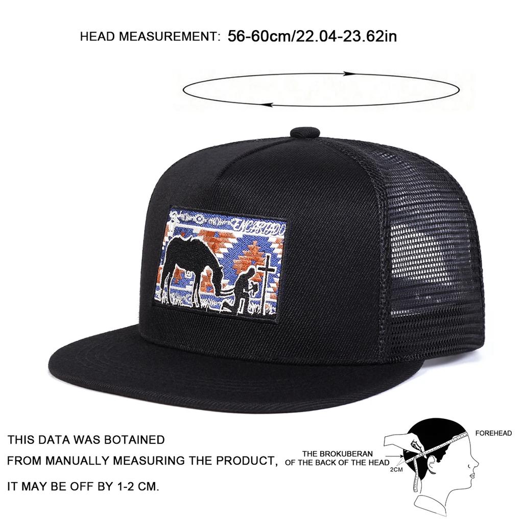 Net Hip-Hop Stitching Embroidered Cross Horse Neutral Gender Women Men For Hats Spring Summer Outdoor Adjustable Casual Baseball Caps Sunscreen