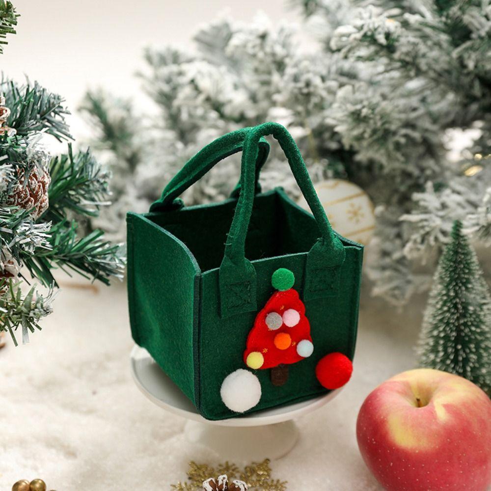 Santa Claus Snowman Elk Felt Christmas Candy Bag New Year Home Decoration Felt Gift Bags Merry Christmas With Handle