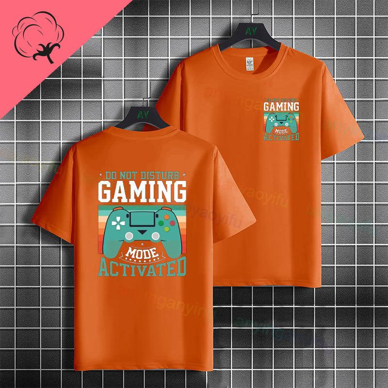 Funny Do Not Disturb Gaming Mode Activated Graphic Tshirt Casual 100cotton Short Sleeve Tshirt For Gamer Boys Girls Daily Wear