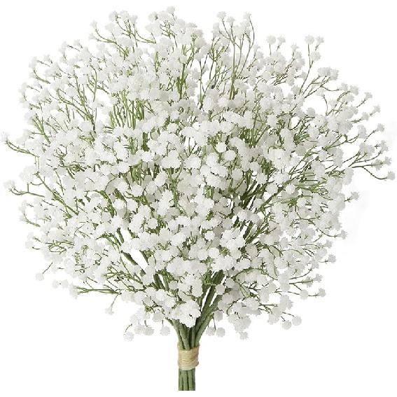 10 шт. Искусственные цветы гипсофилы оптом 3 ветки Искусственная гипсофила Пластиковые цветы Искусственный цветок гипсофилы для поделок Искусственные цветы белый