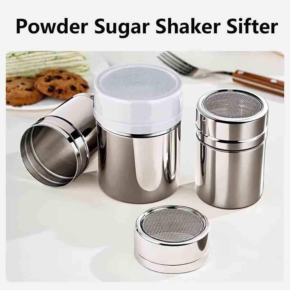 With Dustproof Lid Fine Mesh Shake Bottle Stainless Steel Powder Distributor Kitchen Supplies
