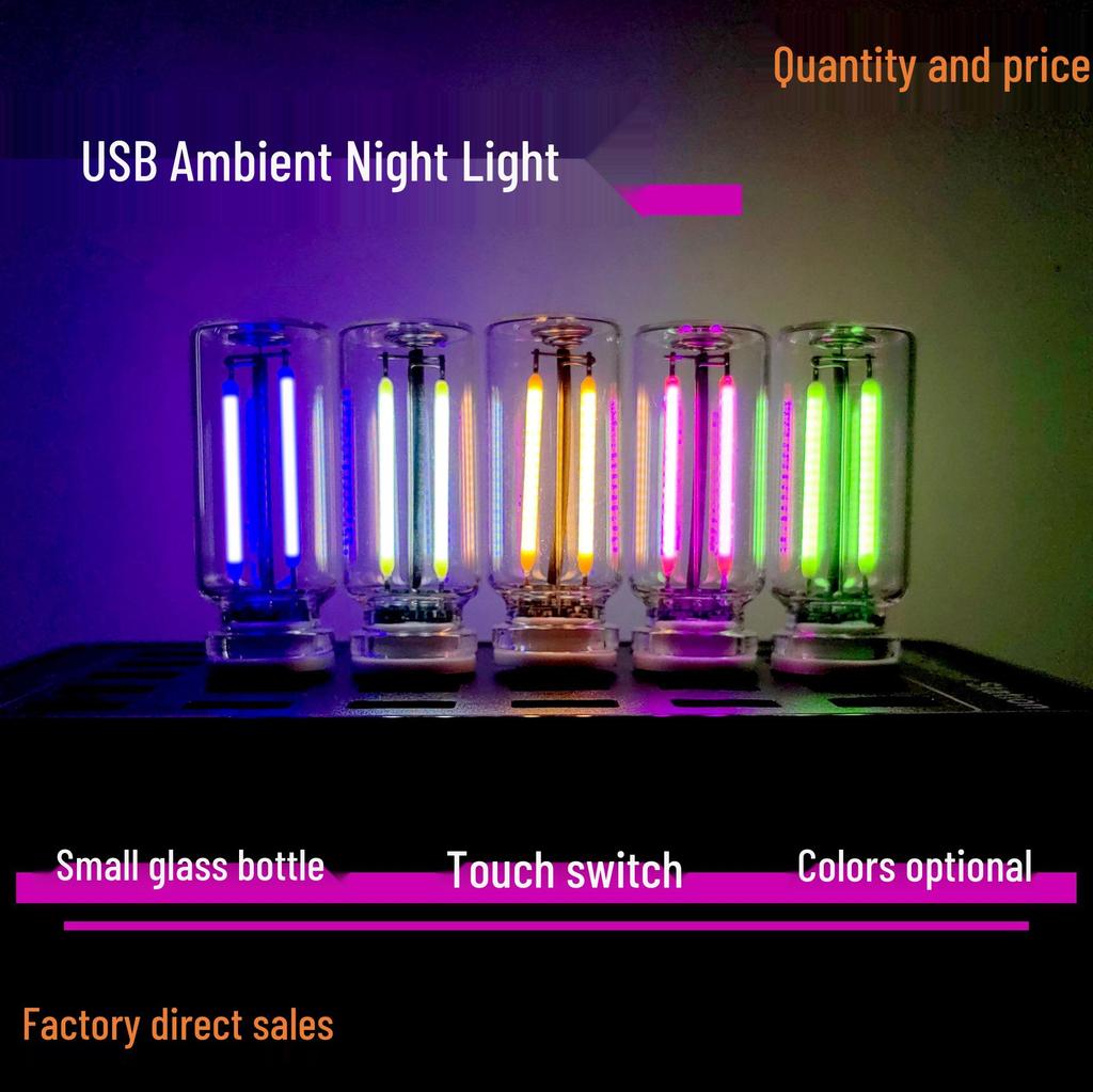 Romantic LED Touch Night Light: Ceramic Glass Bottle for Bedroom or Car