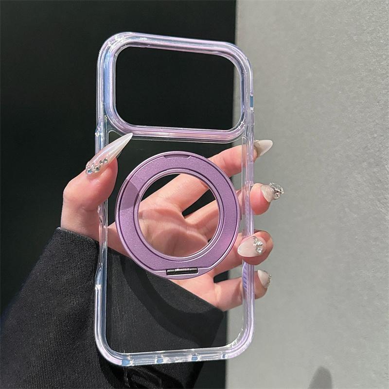 For Iphone 13 14 15 16 17 Pro Max Ring Stand Bumper Case,for Iphone 17 Transparent Phone Case with Ring Stand