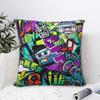 Retro 80 90s Pillowcase Polyester Cushion Cover Decorations Graffiti Music Pillow Case Cover Home Square 4545cm