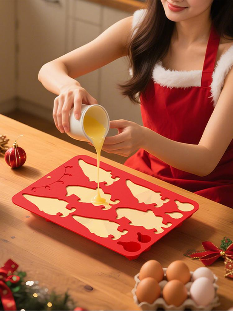 Weihnachten Schokoladenform 3D Zwerg Silikonform Silikon- und Süßigkeitenformen Antihaft Handwerkzeug Backzubehör