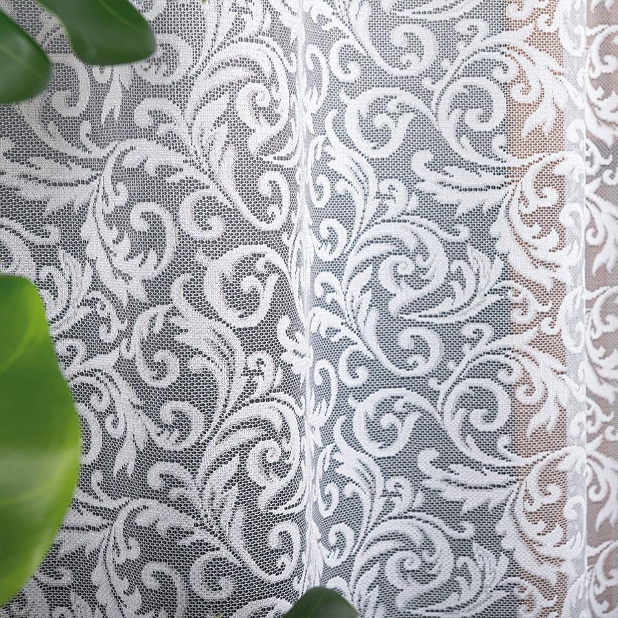 KATARZYNA - Ready-made jacquard curtain with a straight hem - 140x230 cm - white