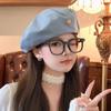 Women Retro Denim Berets Hat JK Korean Solid Color Newsboy Beret For Lady Girl Outdoor Sunshade Octagonal Painter Artist Hats