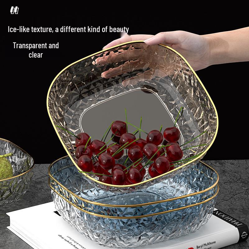 Luxury Diamond-Inspired Fruit & Snack Plate for Living Room Coffee Table