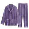 Pajamas Women'S Autumn And Winter Thin Velvet Warm Coral Velvet Winter Island Velvet Large Size Flannel Spring And Autumn Loungewear Set