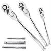 72 Tooth Flex Head Ratchet Set Rubber Grip Adjustable Swivel Head Ratchet Wrench Flex Head Design 180° Adjustable Ratchet Wrench