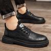 Leather Shoes New Spring British Style Business Dress Casual Heightening Low Top Martin Boots