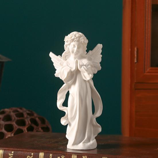 Estatua de Ángel de la Guarda Resina Figura de Ángel Pequeño Recuerdo Curación Simpatía Regalo para Estante Hogar Sala de Estar Escritorio Oficina Decoración