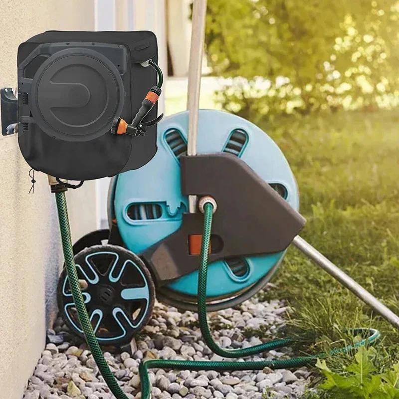 An der Wand montierte Schutzhülle für Wasserschlauchtrommel für Gartenschlauch und Trommel, wasserdicht, Sonnenschutz, regensicher, Schlauch-Drehtellerabdeckung