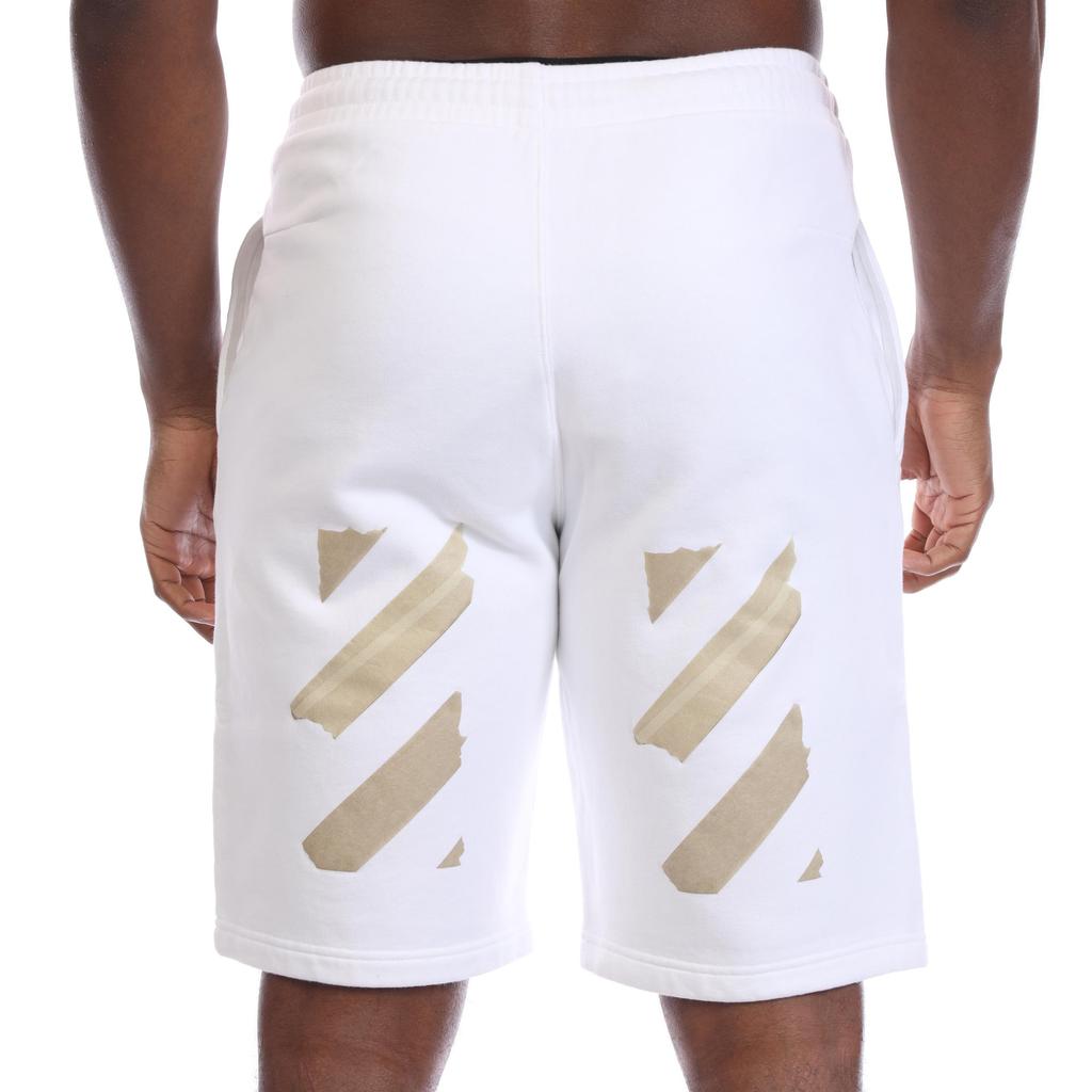 Off White Mens Arrow Taped Shorts