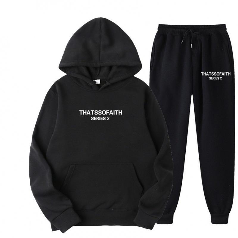 Independent Station Europe and the United States popular women's clothing letter printing hooded sweater fashion casual hair grabbing trousers set