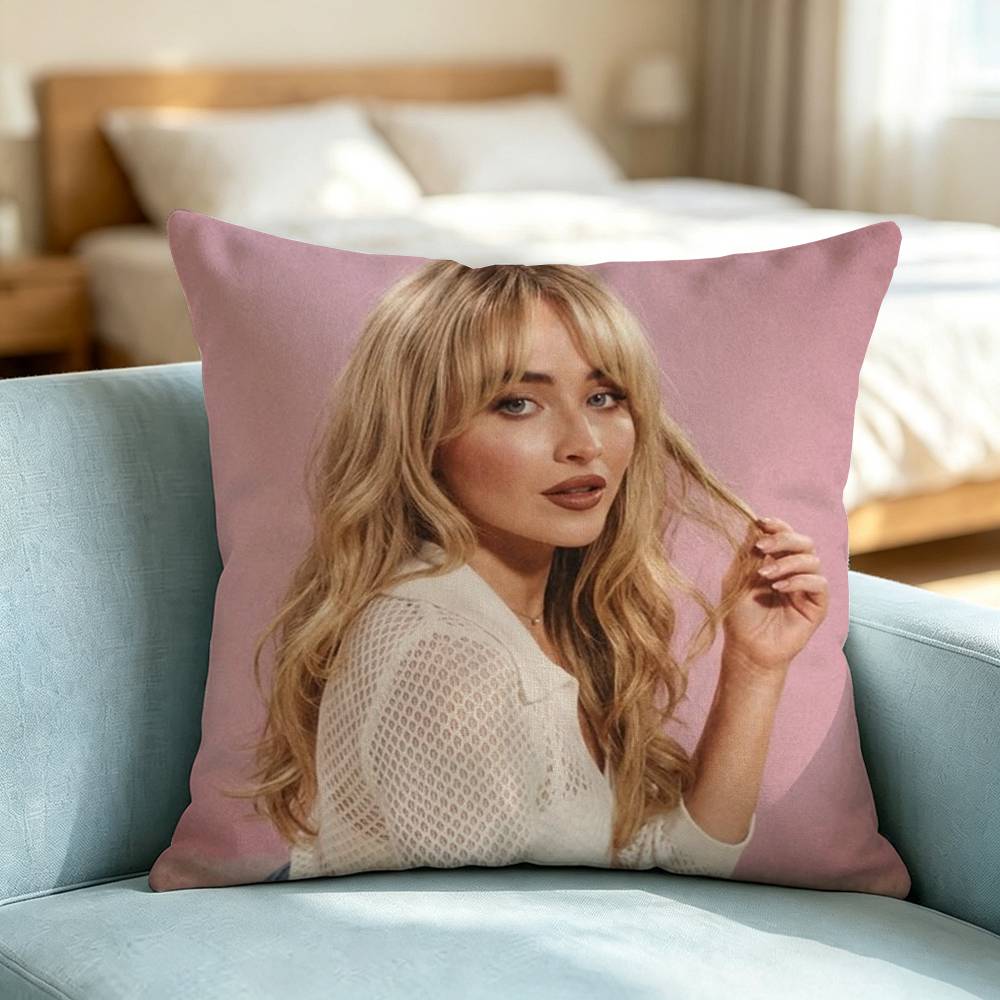 Sabrina-A Carpenter Singer-R Square Double-Sided printed Pillow Case Bedroom Bedside Pillow Sofa Cushion Cover Gift