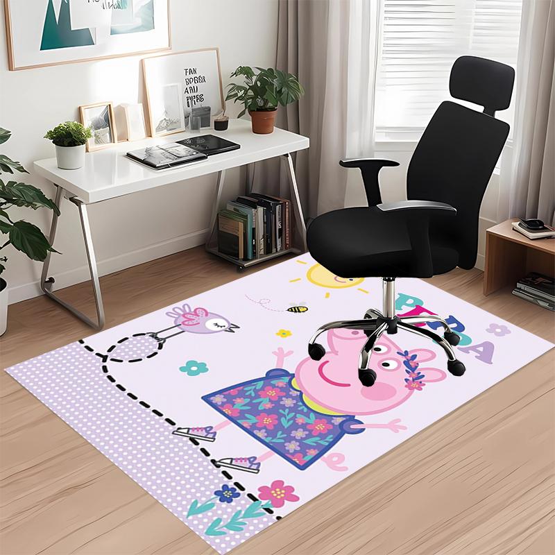 Peppa Pig Printed Carpet, for Office Chair Living Room Bedroom Kitchen Room Decor Gifts.