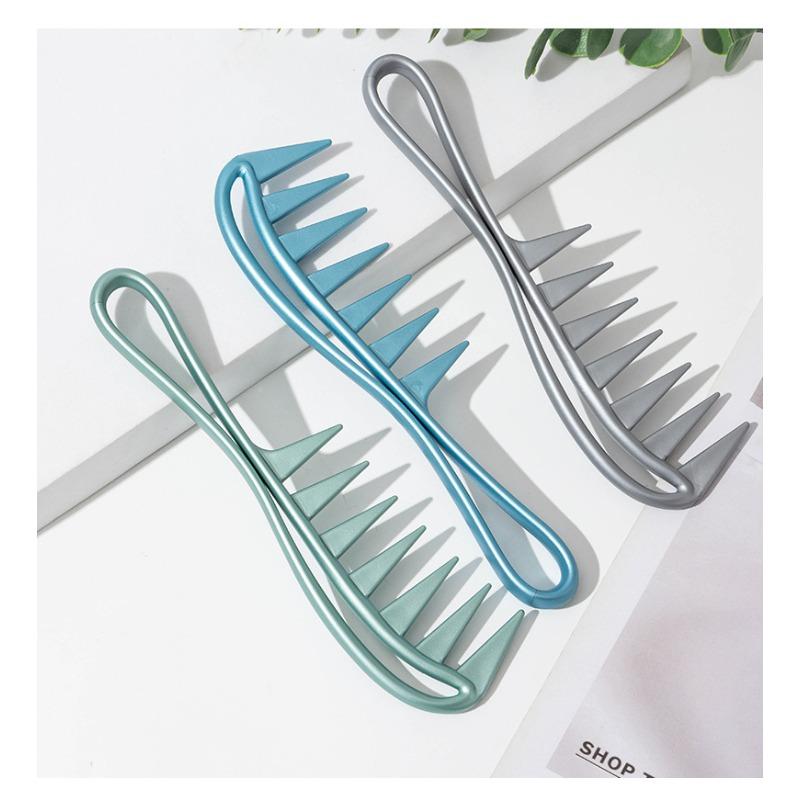 Handle Grip Large Tooth Curly Hair Comb Hair Styling Comb Men Hairdressing Wide Teeth Comb Gift