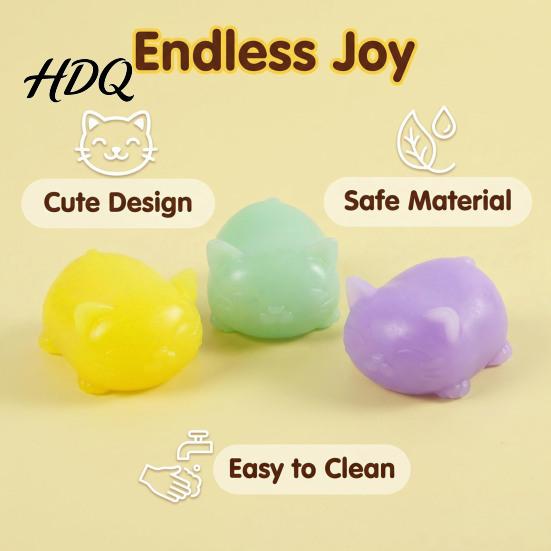 Palm Kneading Ball Kitten Squeeze Stress Toy, Soft Cat Fidget Ball, Cute Animal Medium Size Decompression Toy for Office Desk, Gift Lovers Tactile