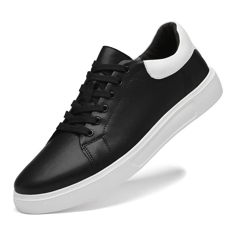 Men's Autumn Casual White Sneakers - British Style Soft Sole, Large Size Trendy Sports Board Shoes.