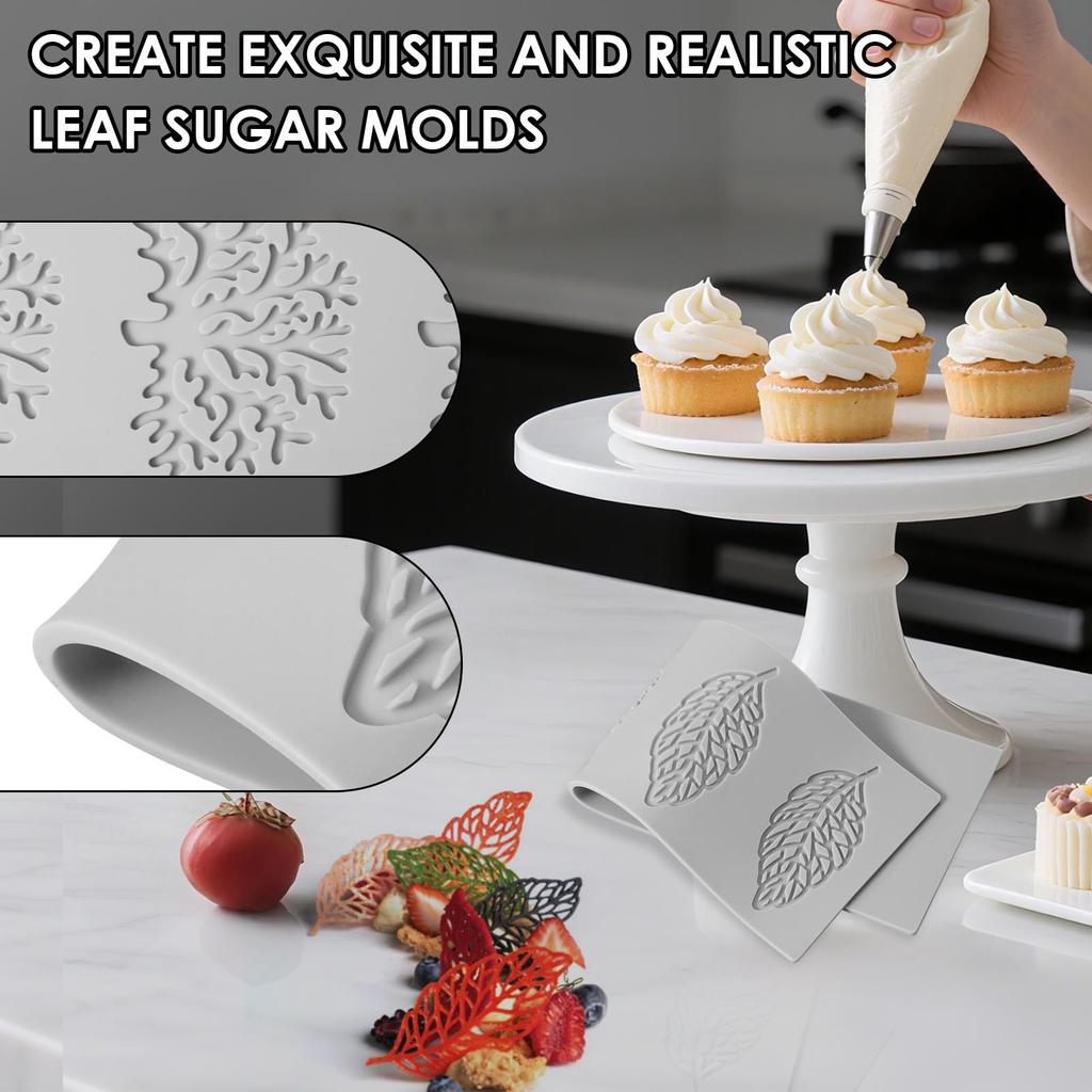 5 Pcs Cake Fondant Mold Leaf Silicone Chocolate Gummy Moulds Non Stick Cakes Decoration Tools for Baking Kitchen Accessories