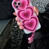 1PC Car Keychain Small Fresh Pendant Bag Hanging Jewelry Colourful Bell Creative Love Chain Keychain Double Layer